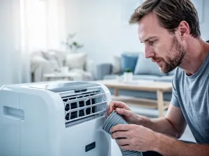 Elektryk sprawdza miernikiem napięcie w nowoczesnej rozdzielnicy elektrycznej w profesjonalnym warsztacie.
